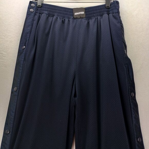 VTG Starter Sweat Pants Mens M Blue Reversible Break Tear Away Satin Warm Up Y2K - Picture 3 of 11